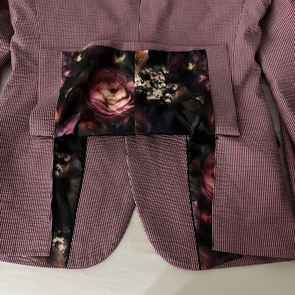 Paisley & Gray Men's Slim Fit Seersucker Blazer Two Button Red White Striped 38R - Picture 12 of 12